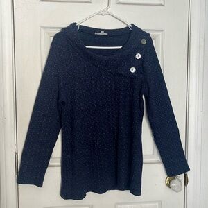 NorthStyle Navy Blue Cowl Neck Sweater